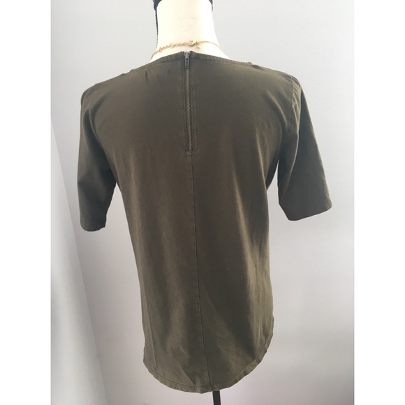 Madewell Olive Green Zip Back Swing Tee - Picture 5 of 5